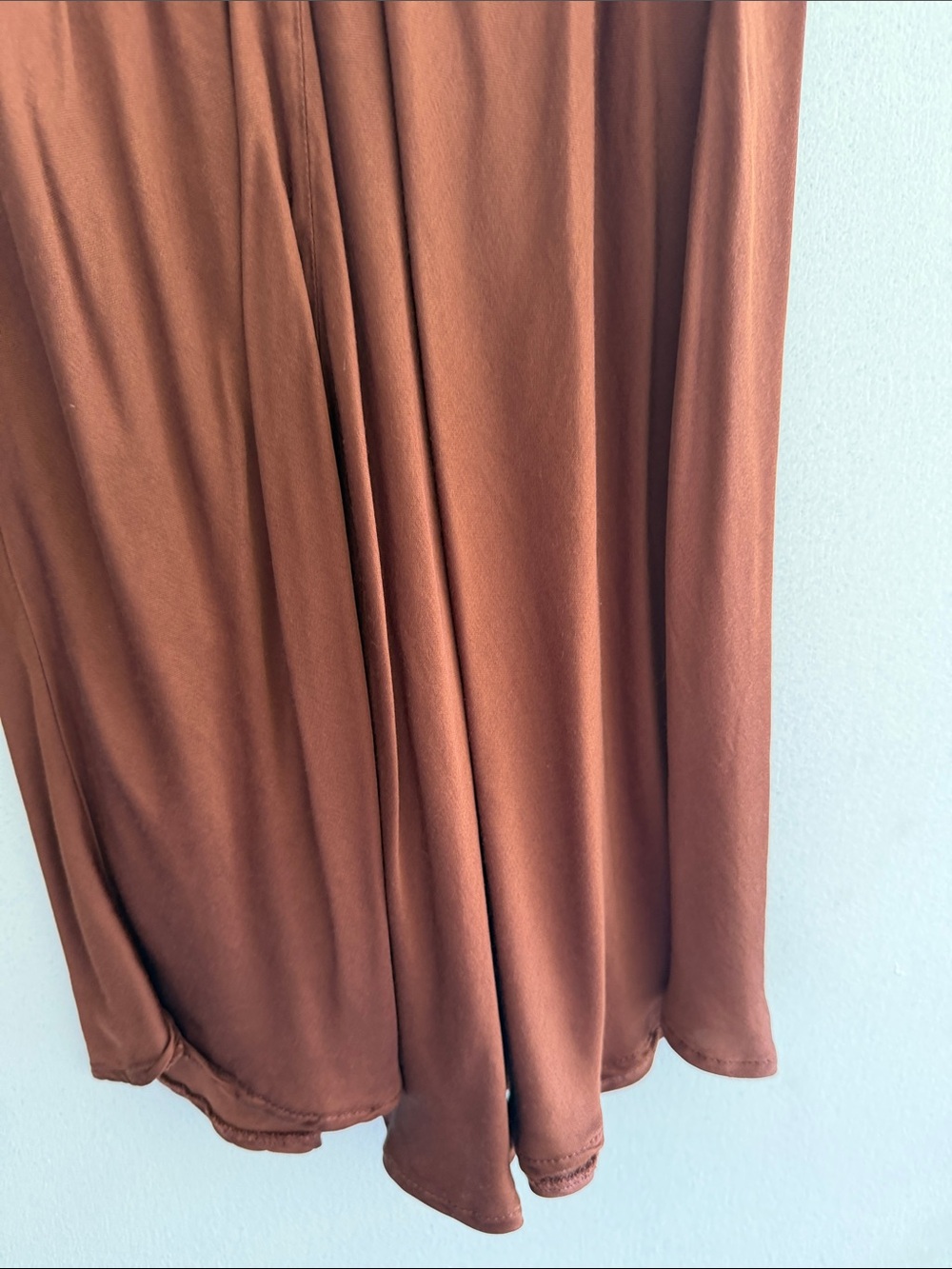 Zara Rust-Brown Satin Slip Skirt - Picture 4 of 4